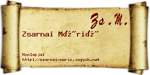 Zsarnai Márió névjegykártya